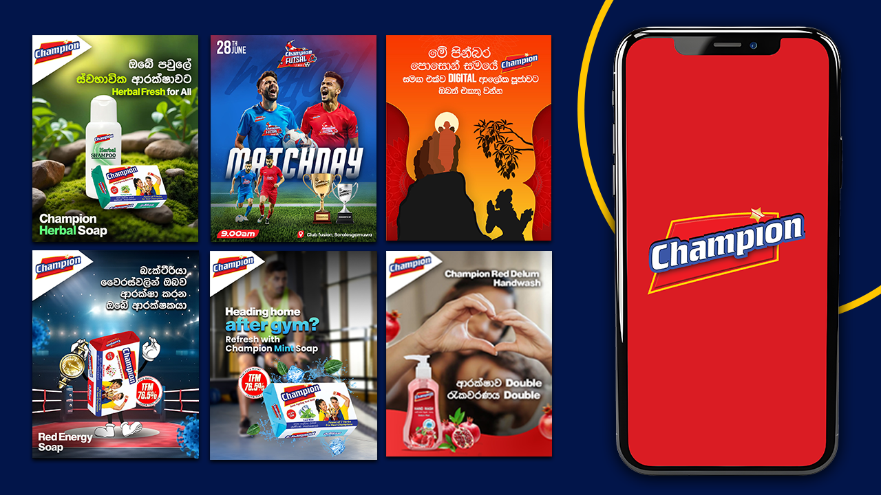 Champion case study for FMCG digital marketing, social media campaign strategy, brand awareness campaign, retail product marketing, consumer goods marketing Sri Lanka