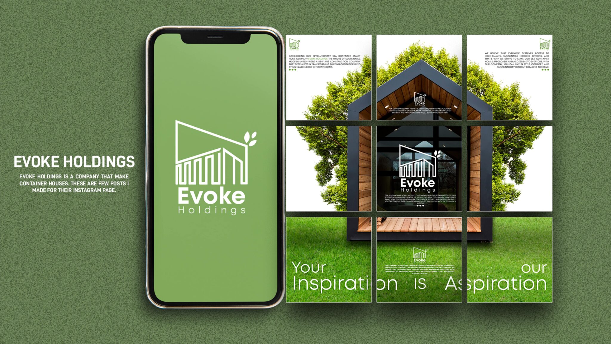 Evoke Holdings case study for real estate digital marketing, container housing brand strategy, sustainable housing marketing, property brand development, Instagram content strategy